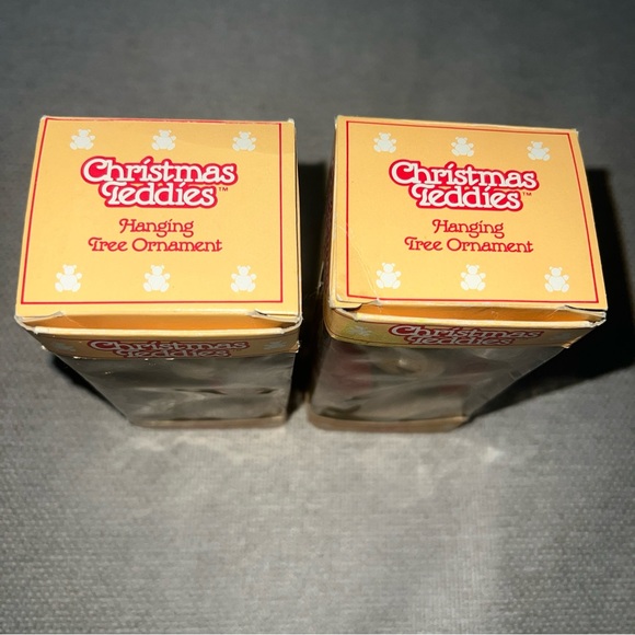 Set Of Vintage Jasco Christmas Teddies Velvety Soft Flocked Bear Ornaments New - Picture 4 of 5